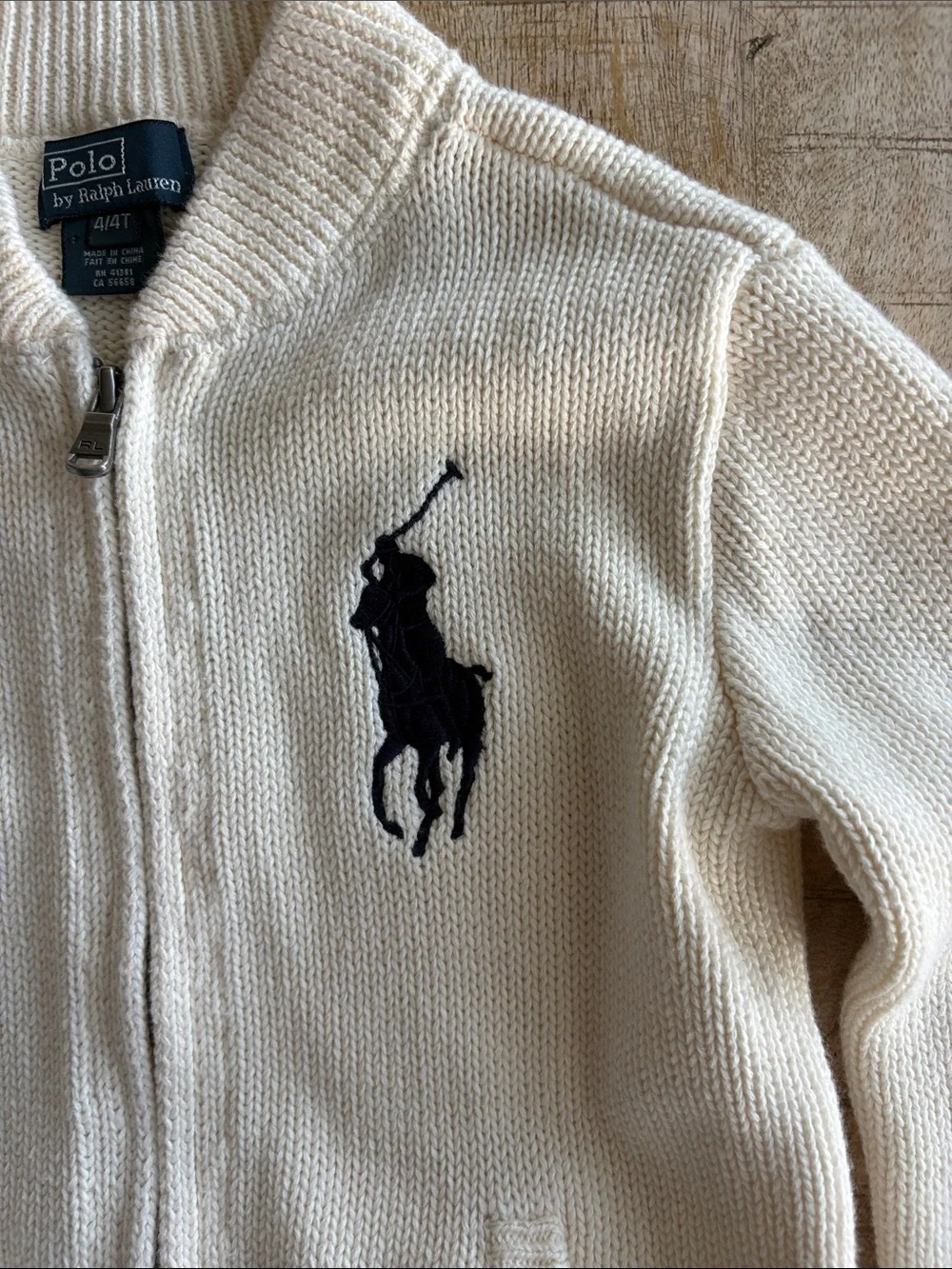 Ralph Lauren Boys Cream Knit Sweater 4t